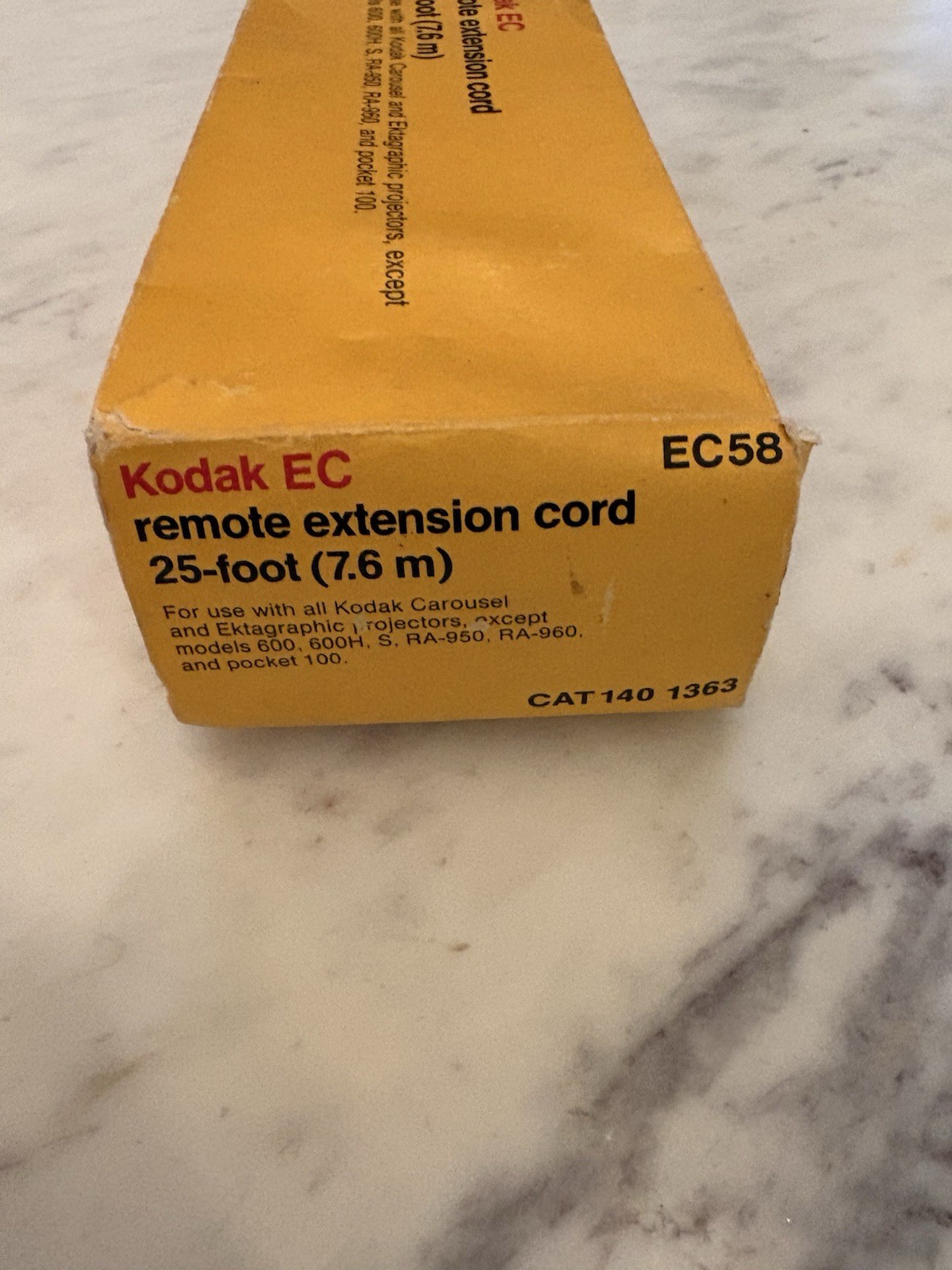 Vintage Kodak EC58 25ft Remote Extension Cord EC-58 NOS w/Original Box Carousel