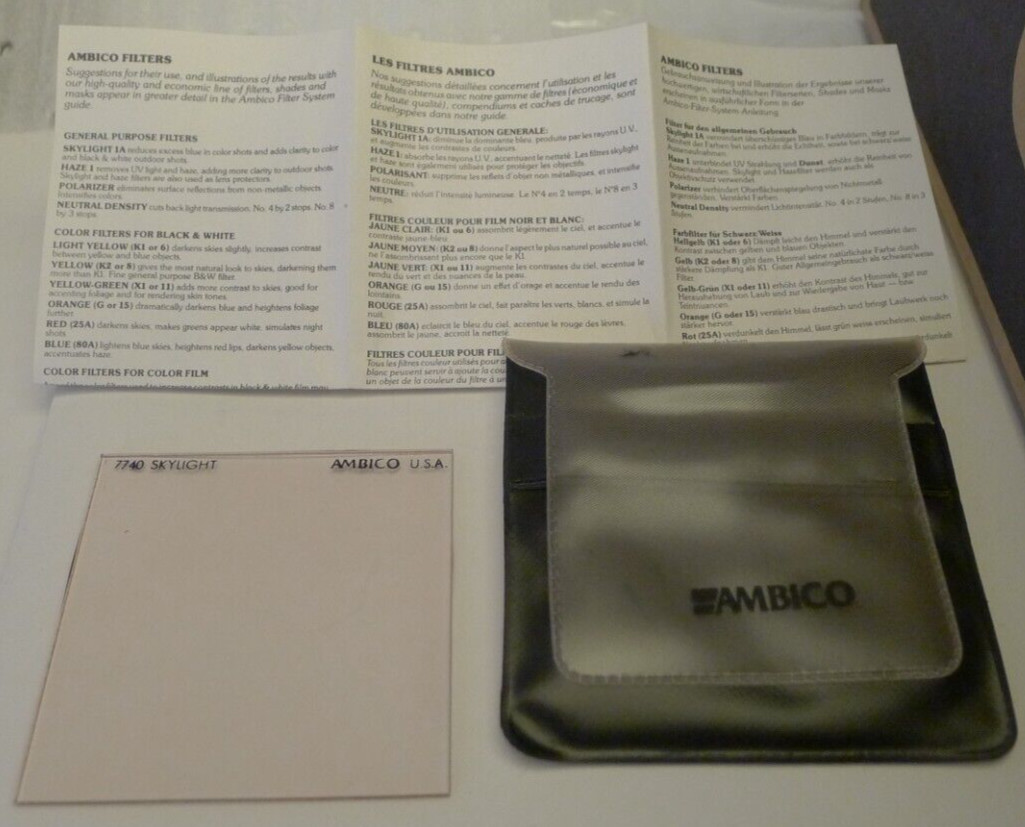 Ambico Skylight Filter # 7740 Plastic 3×3 Square with Pouch & Instructions