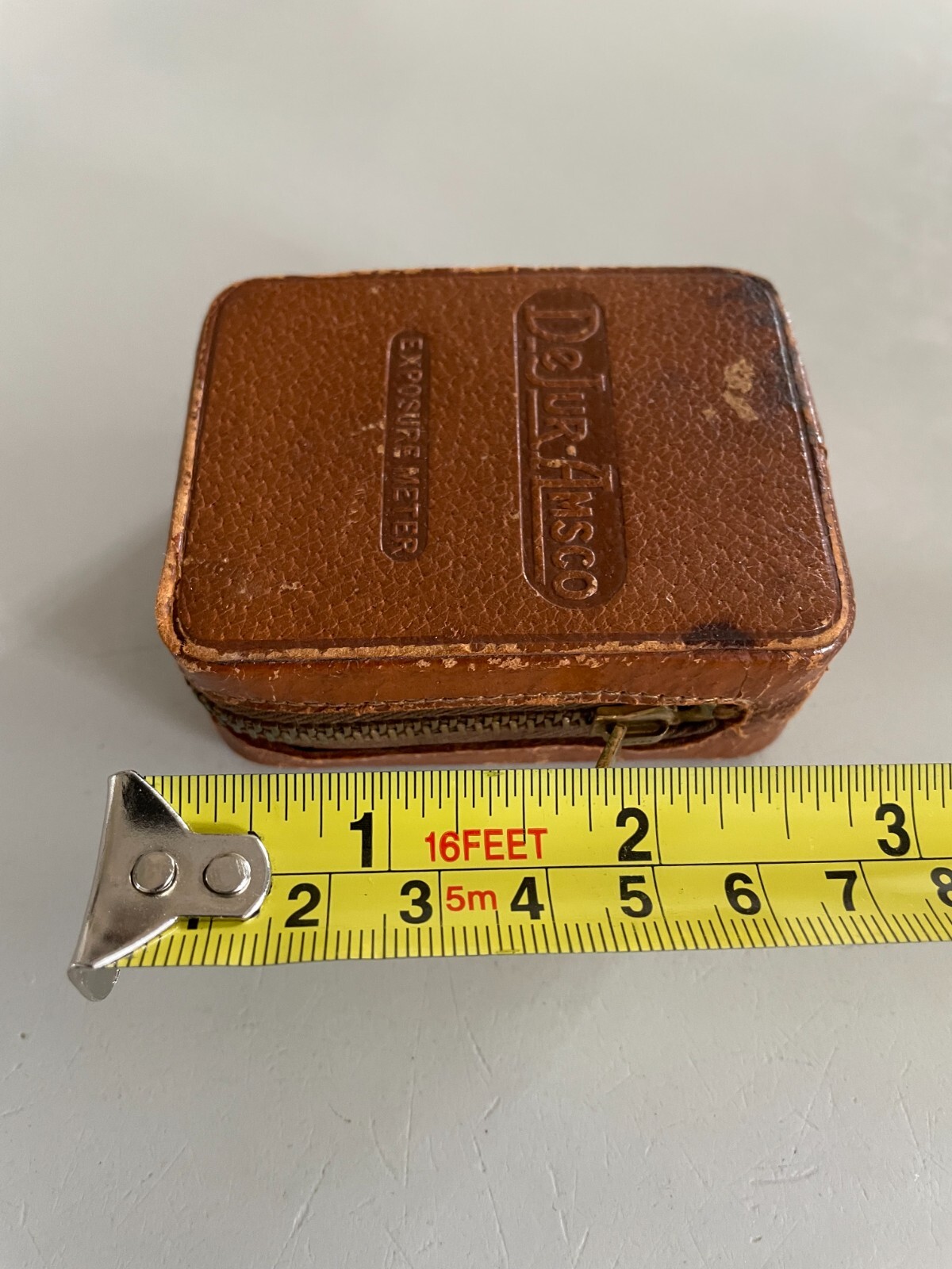 Vintage DeJur-Amsco Model 5-B Light Exposure Meter in Original Leather Zip-Case