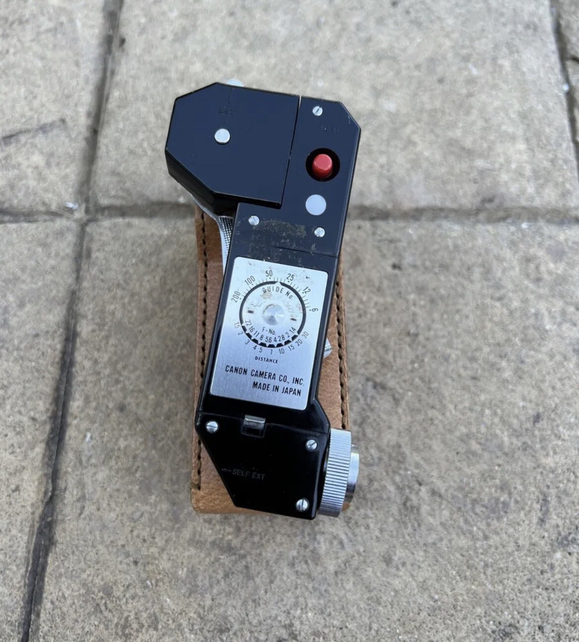 Vtg Canon Flash UNIT MODEL V2 FLASHBULB From JAPAN with Leather Case