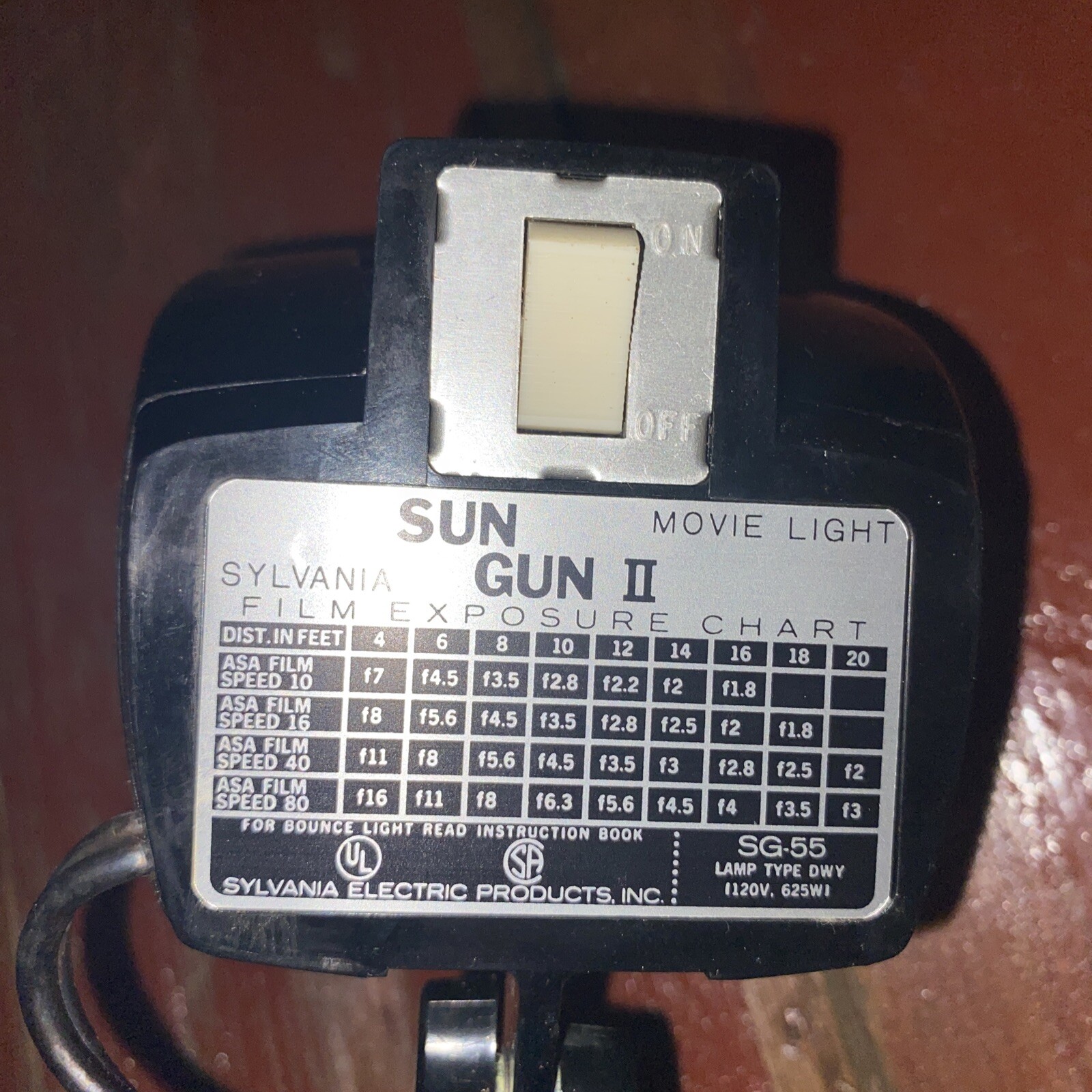 Vintage SYLVANIA SUN GUN II Movie Light SG-55 Tested & Works