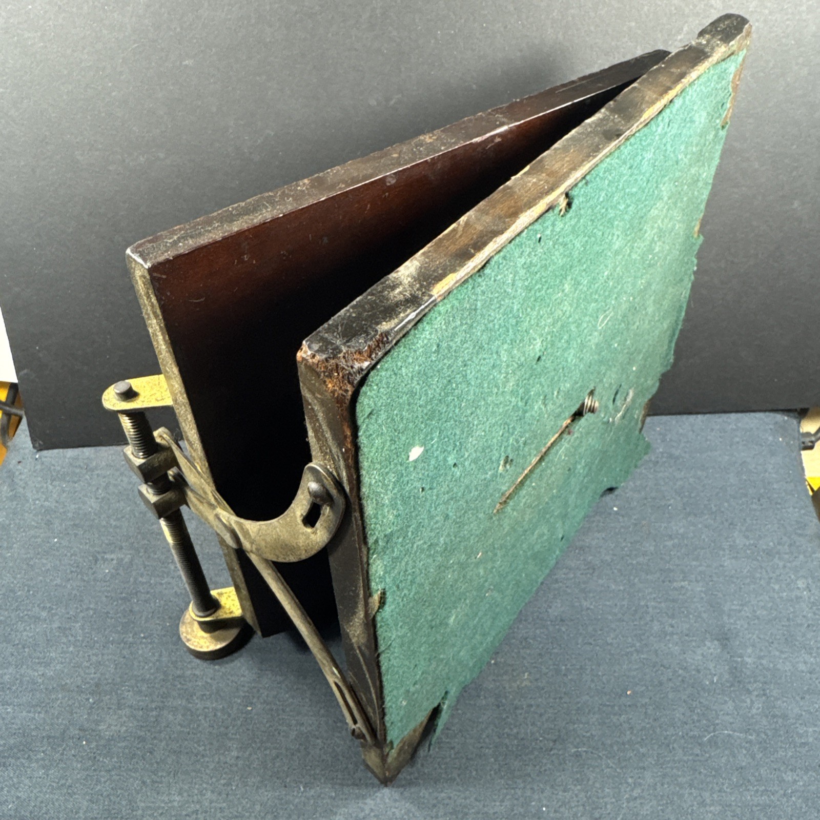 Heavy Duty Wood and Brass Antique Camera Tilting Tripod Head Ultra Large Format
