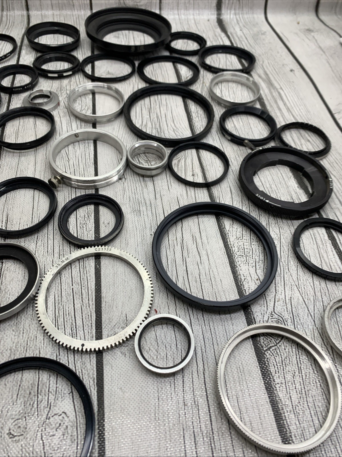 Vintage lot Camera Parts Hoods Caps Lens Adapters 36 pieces
