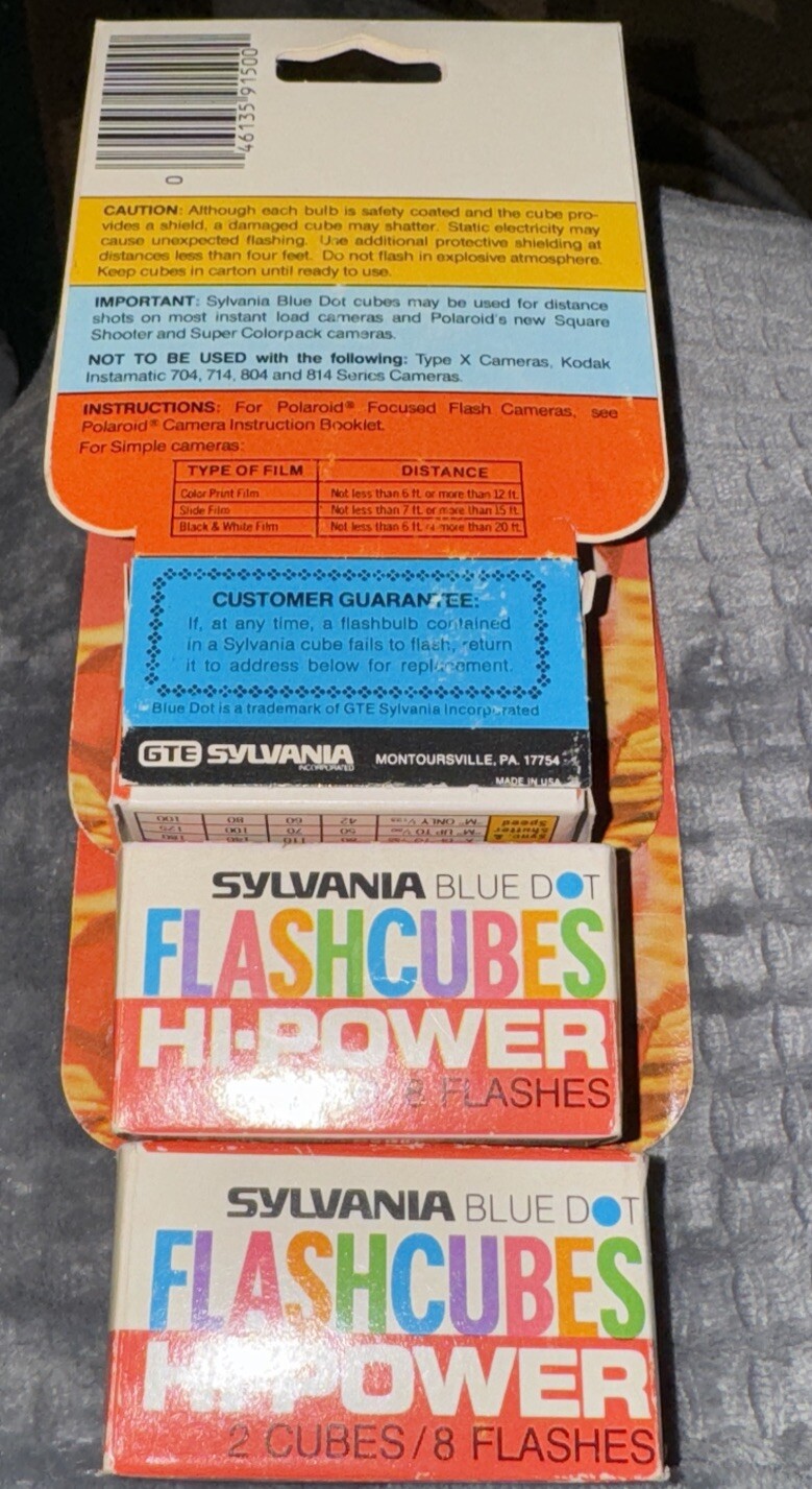 Sylvania Blue Dot Vintage Flash Cubes Lot Of 3 6 Cubes Unopened