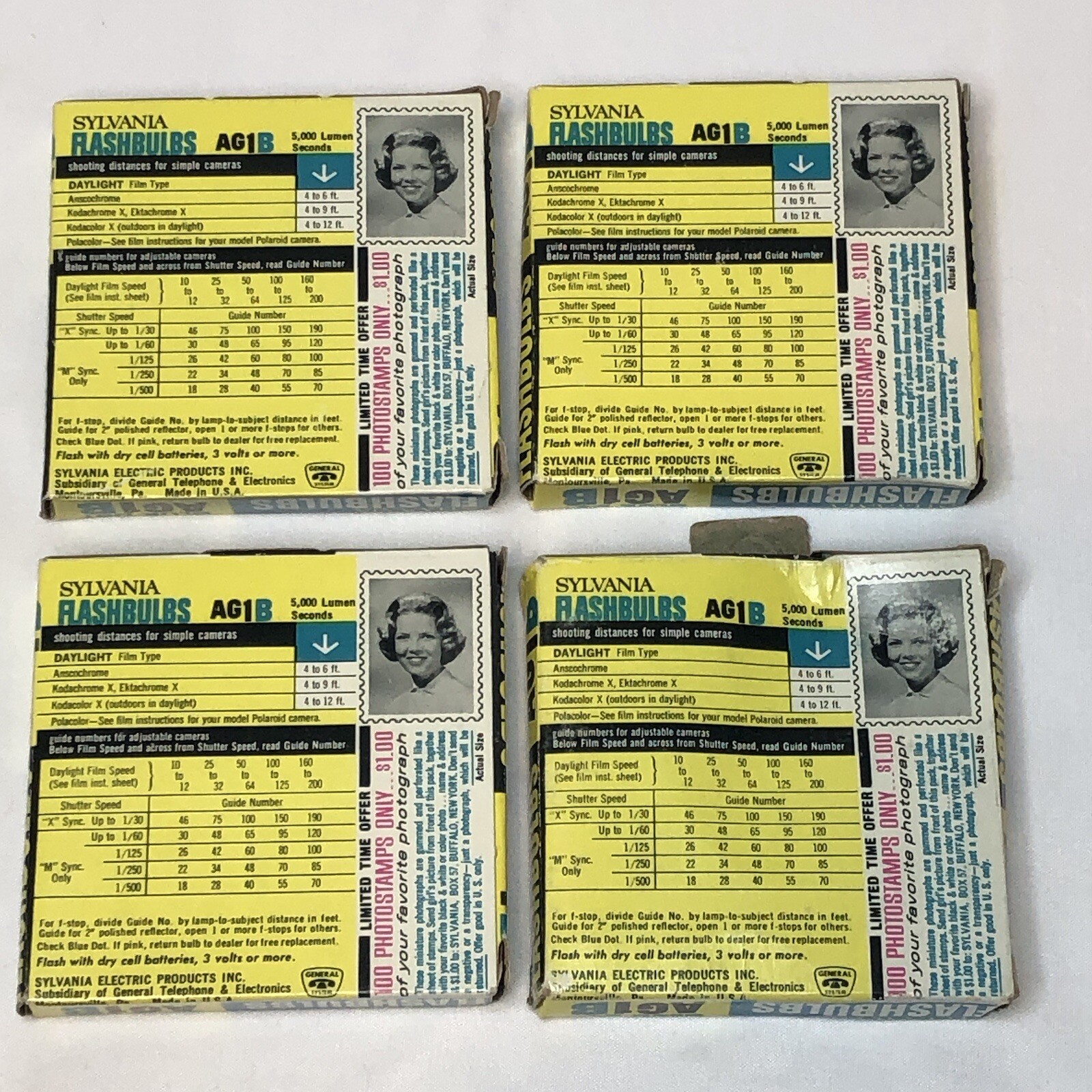 Vintage Sylvania Flashbulbs Blue Dot M2 M3 AG1B Bulbs Lot Assorted Mixed