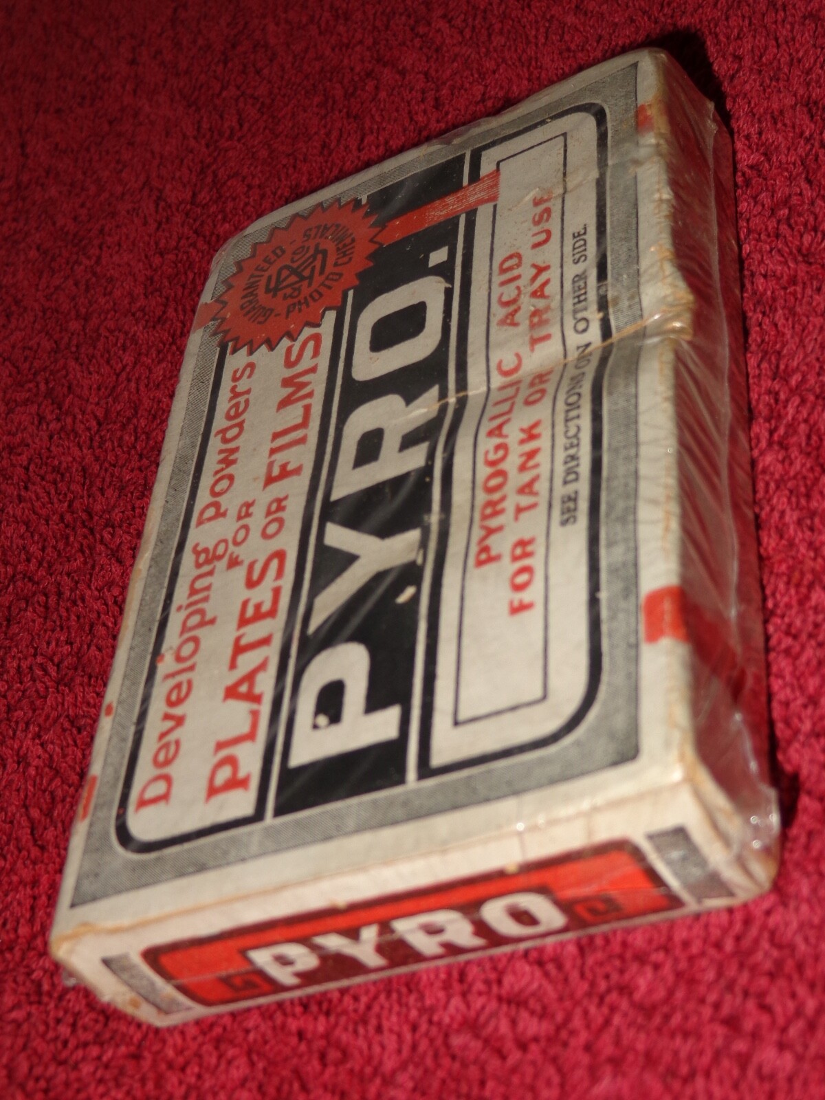 ANTIQUE 1910 PYRO NOS FILM DEVELOPING POWDER FOR A CAMERA! SEALED 115 YRS OLD B5