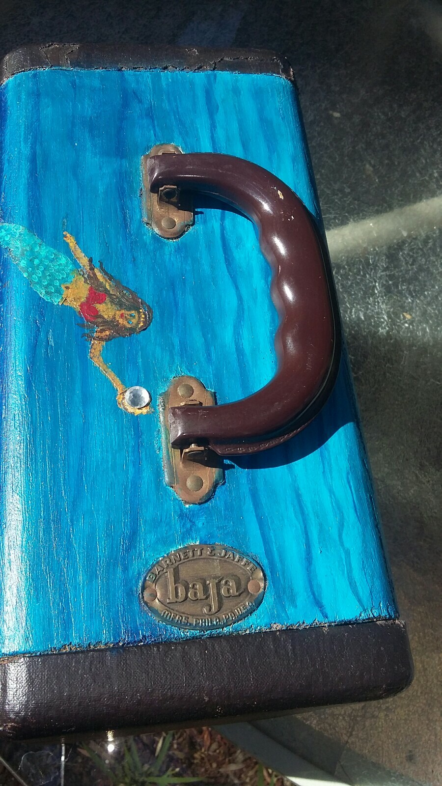 Vintage Barnett Jaffe Baja slide case/ Unique functional Art signed by artist