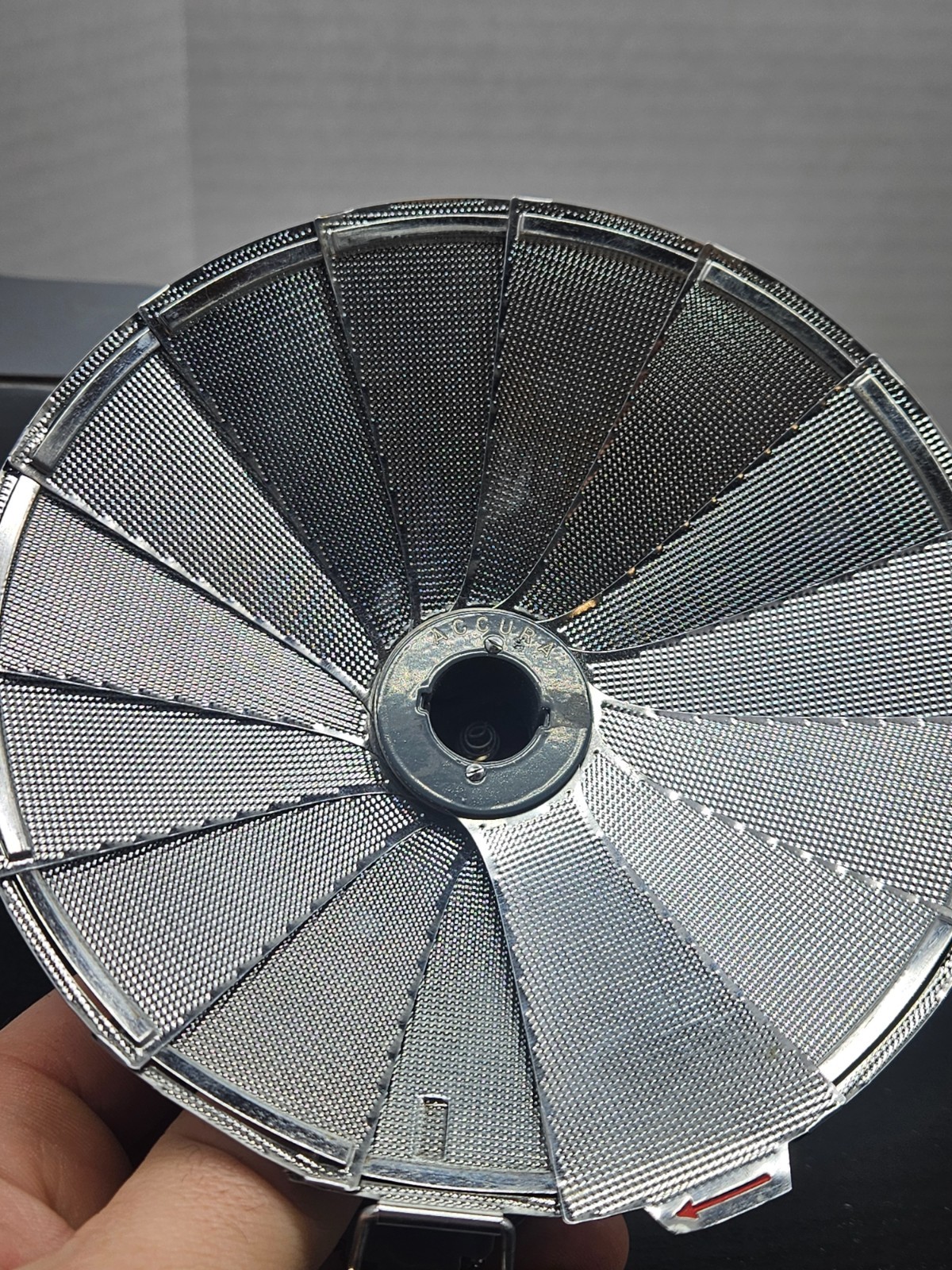 vintage Accura fan flash dial with its original carry case, made in Japan. 