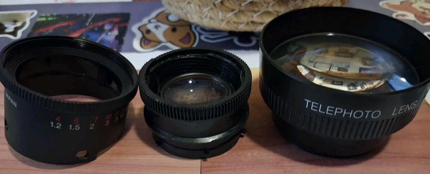 Lot Of 3 Vintage Camera Japanese Photo Auxiliary lenses No Covers Free Ship