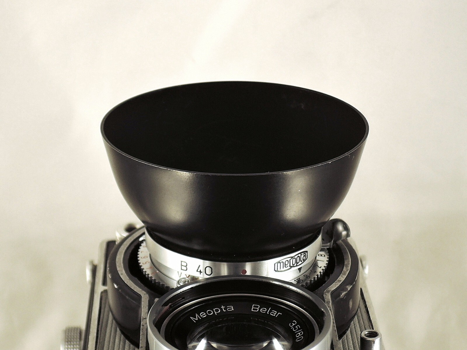 Shade hood Flexaret Meopta round bayonet B40 metal + Genuine box NICE