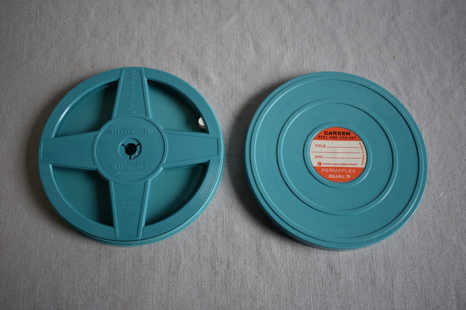 Vintage Kenco Movie Film Library Chest Box 8mm W/7 Carson 400 ft Reel and Can