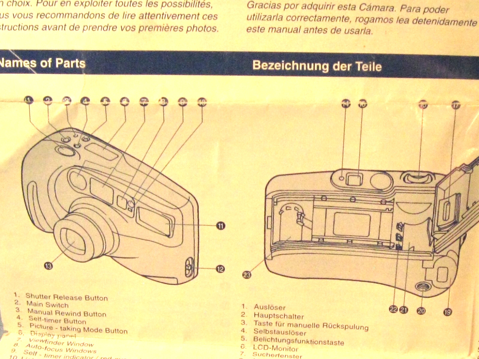 Yashica Kyocera Elite Zoom/Elite Zoom Quartz Date Back Camera Instruction Manual