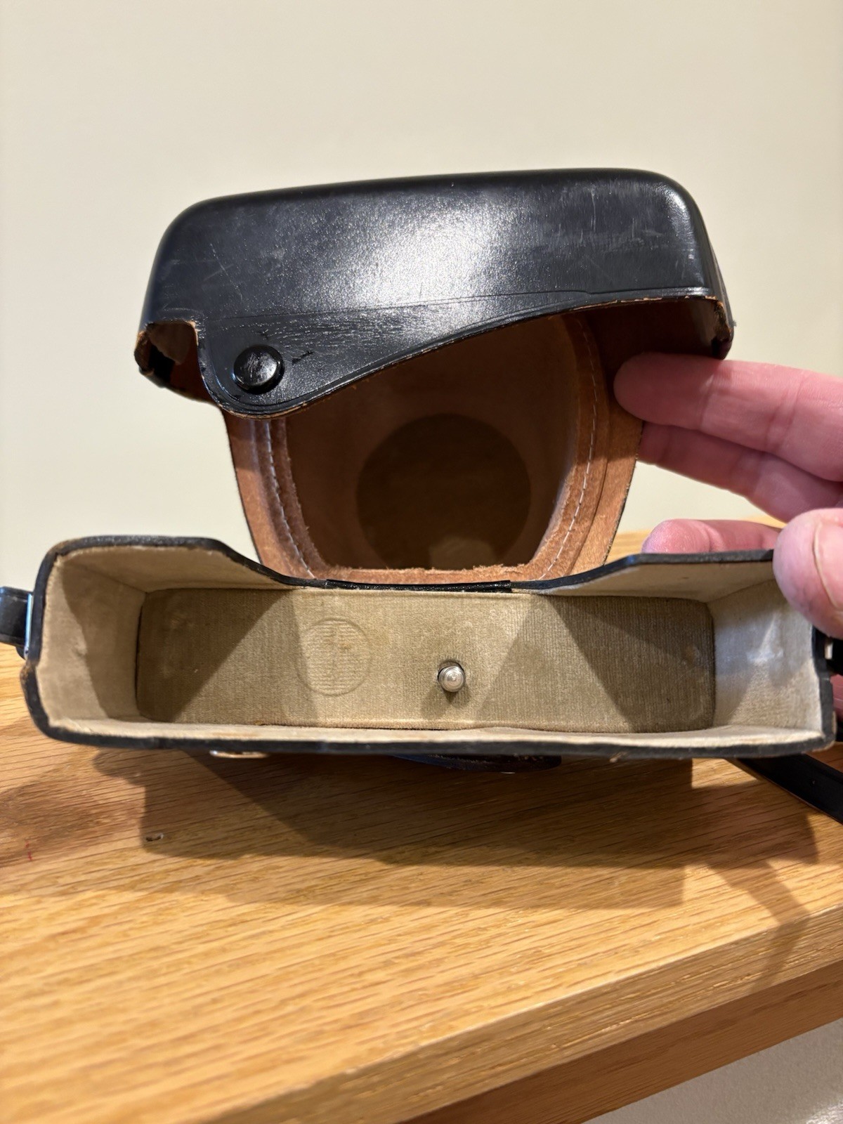 Vintage Minolta Black Leather Camera Case Made in Japan Hard Shell with Strap