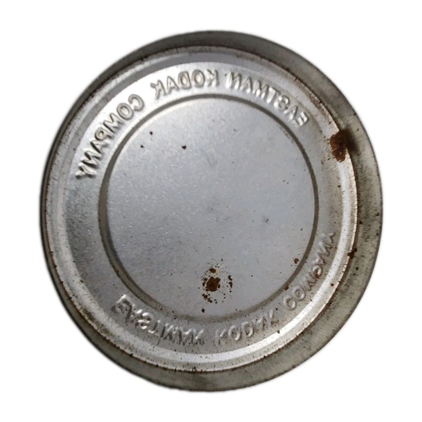 Vintage EASTMAN KODAK 35mm Round Metal Film Canister W/ Film 4″ & 1 Unbranded