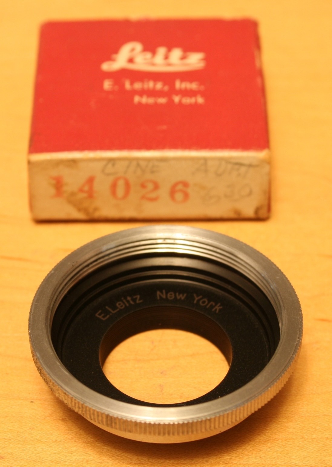 Vintage 1960’s Leitz 14026 Cine Adapter For Screw Mounting Leica Lenses, Nice