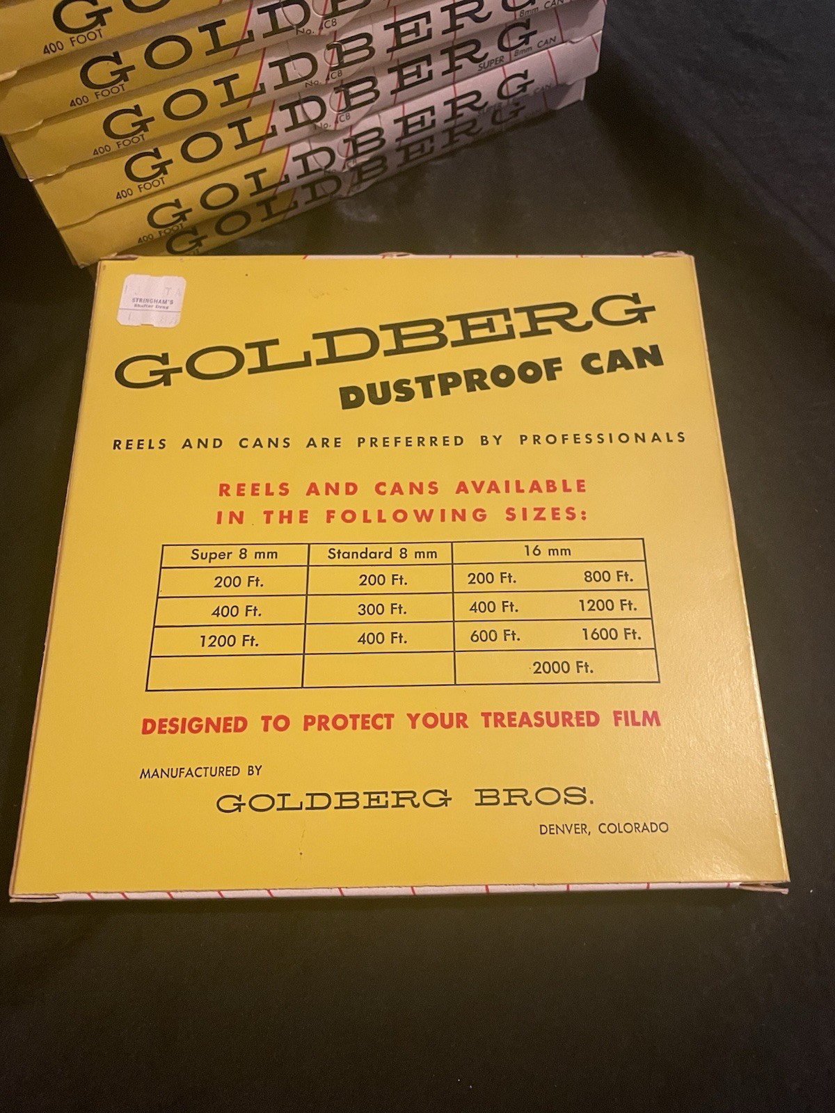 Lot of 12 Goldberg 8mm Film Cans 400ft Unused w/ Boxes Vintage Dustproof