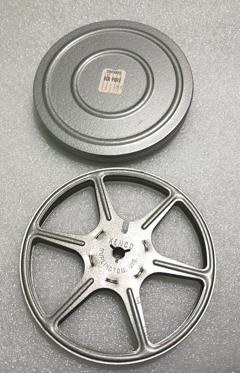 Vintage Metal Super 8mm Film Reel & Canister KENCO Burlington WI Steampunk