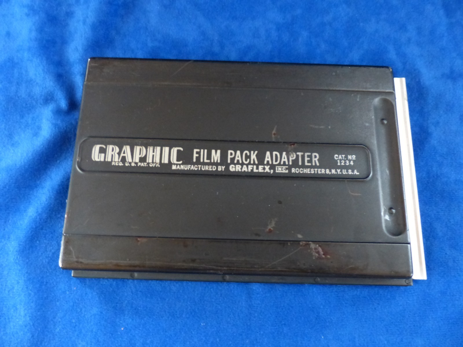 Vintage Graflex Graphic 4×5 film pack adapter for film or wet plate, very good
