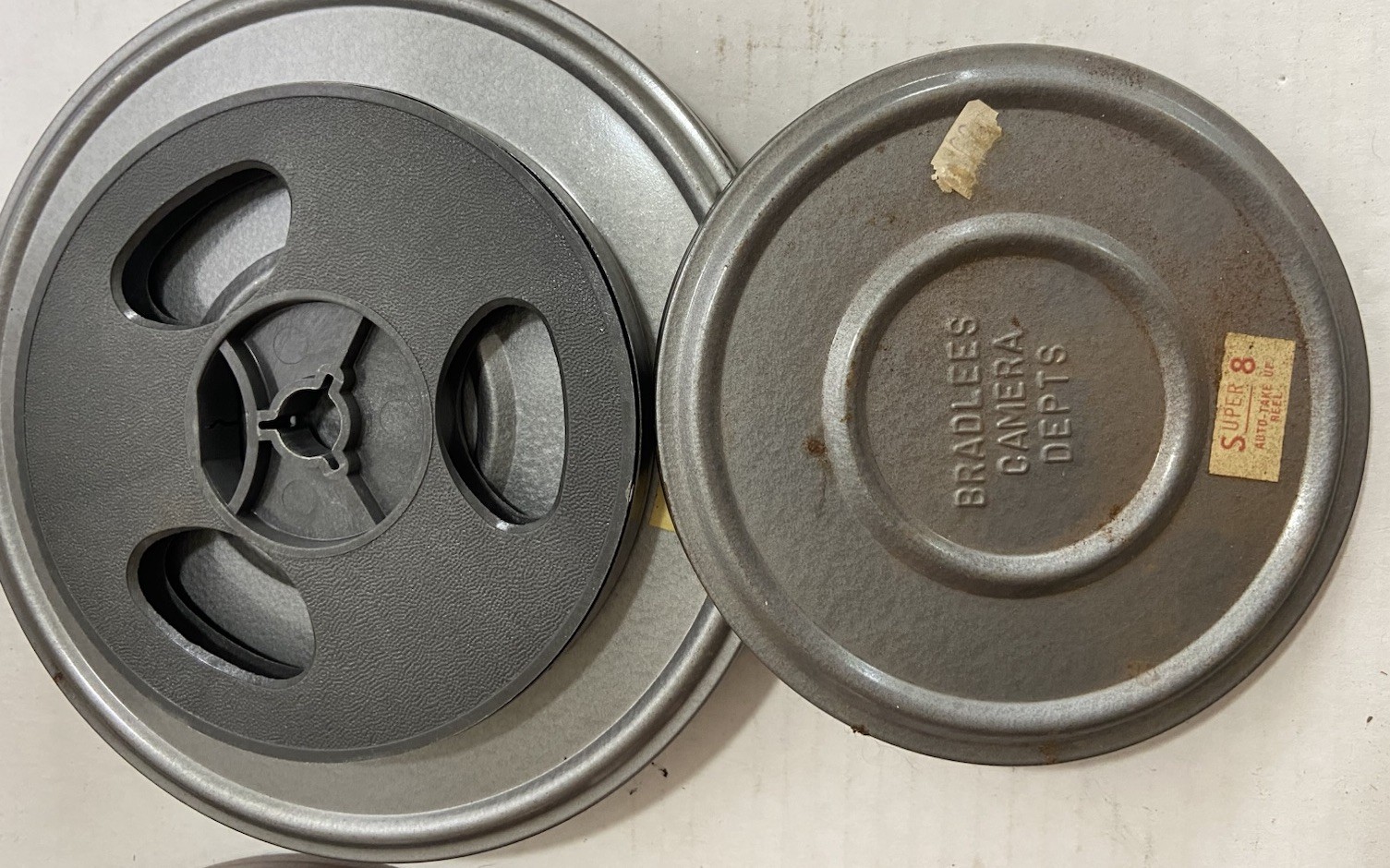 Vintage 8mm Film Metal Reel & Cans 5 Ea 7” And 1 Ea 5” 1960’s/70’s