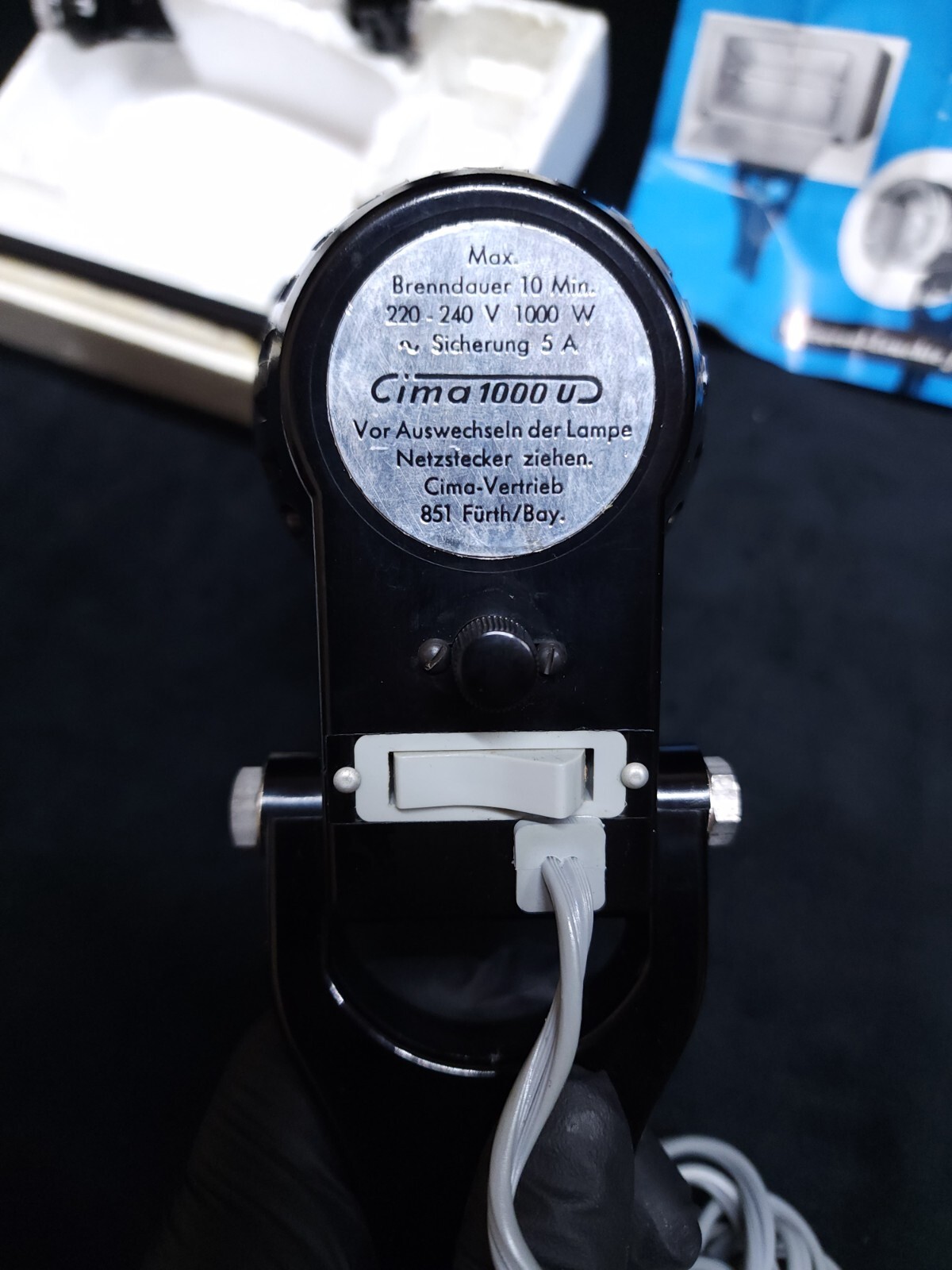 Vintage CIMA 1000U 1000W Universal Photo Film Halogen Movie Light Floodlight
