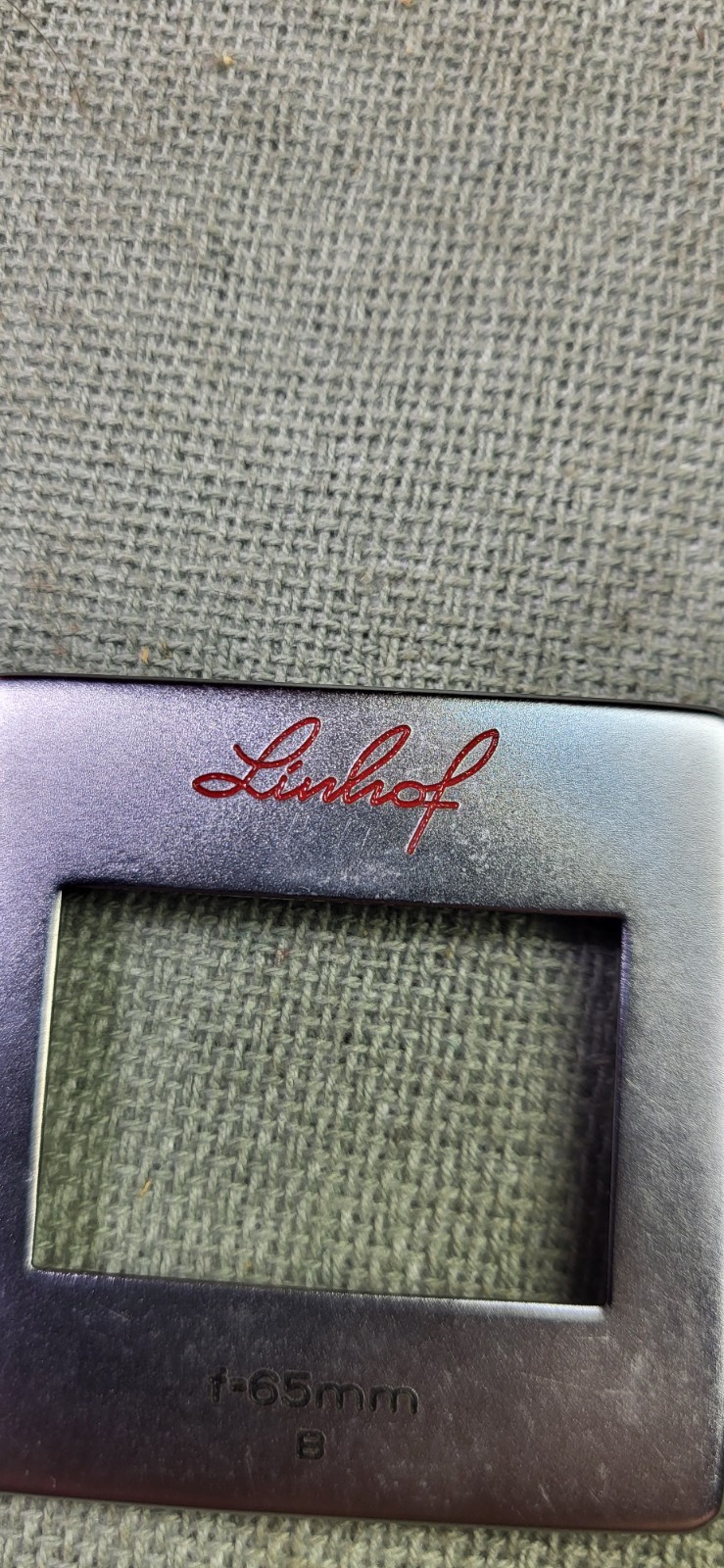 Linhof Technika Optical Viewfinder Mask Insert – 65mm Type B – Vintage Germany