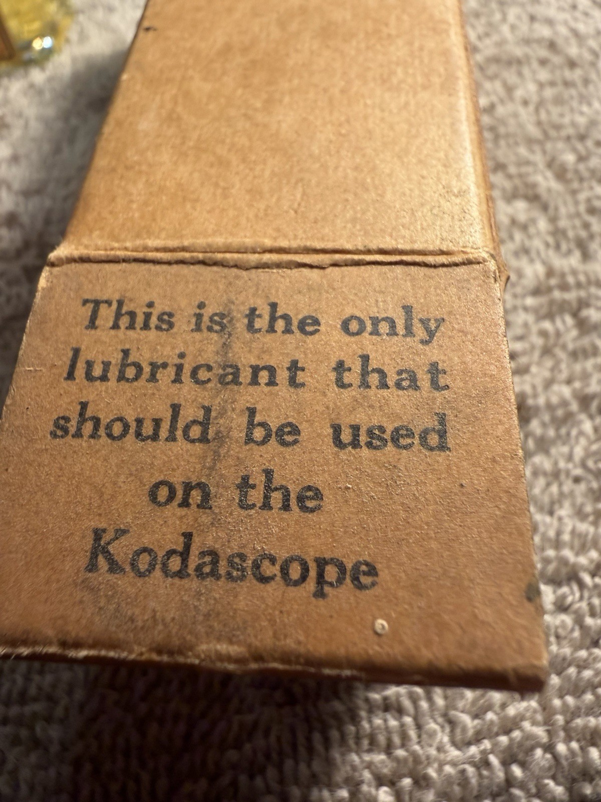 Vintage Eastman Kodak Kodascope Lubricating Oil Box Full Bottle