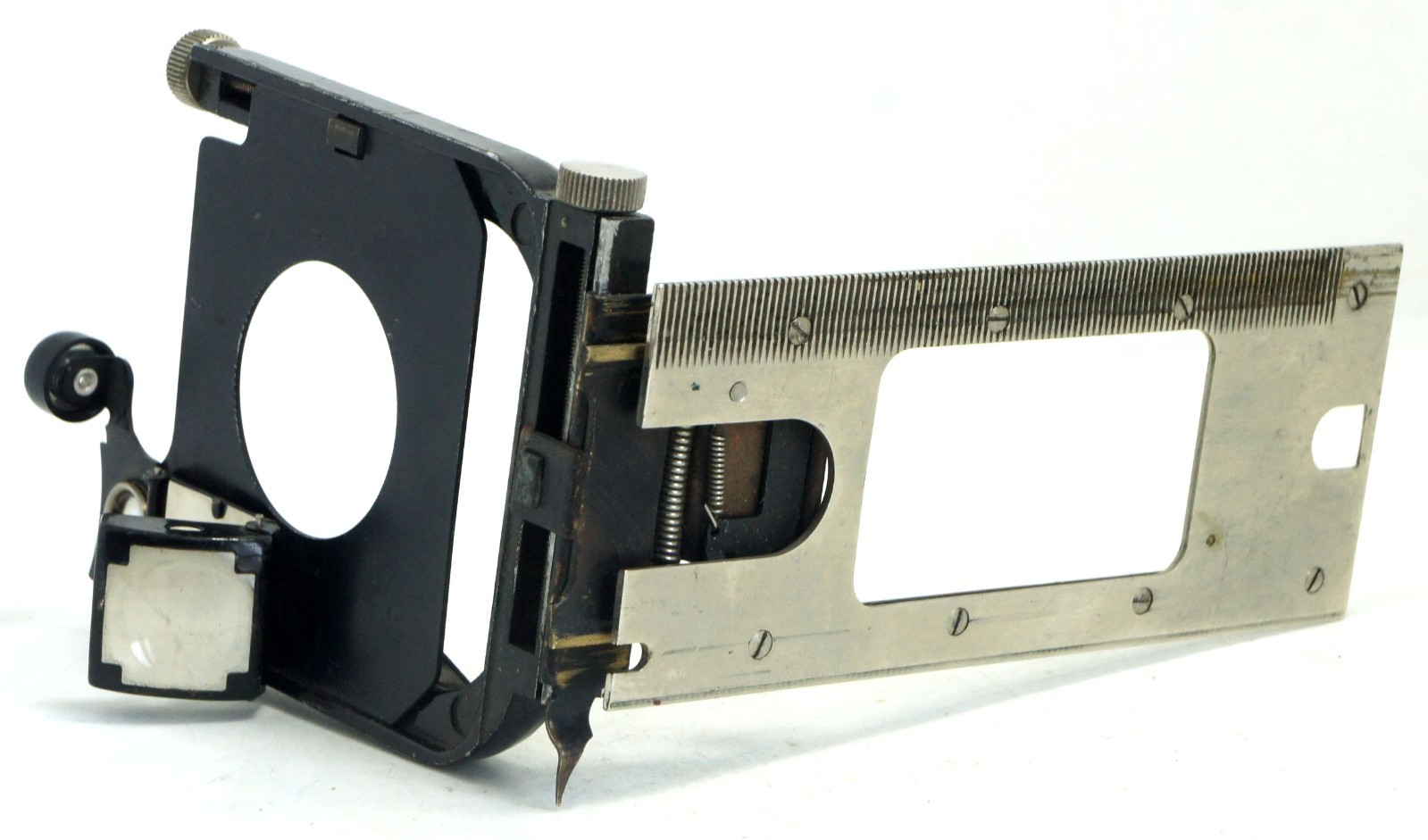 Vintage 9×12 Camera Front Standard Lens Board Holder with Rails and Viewfinder