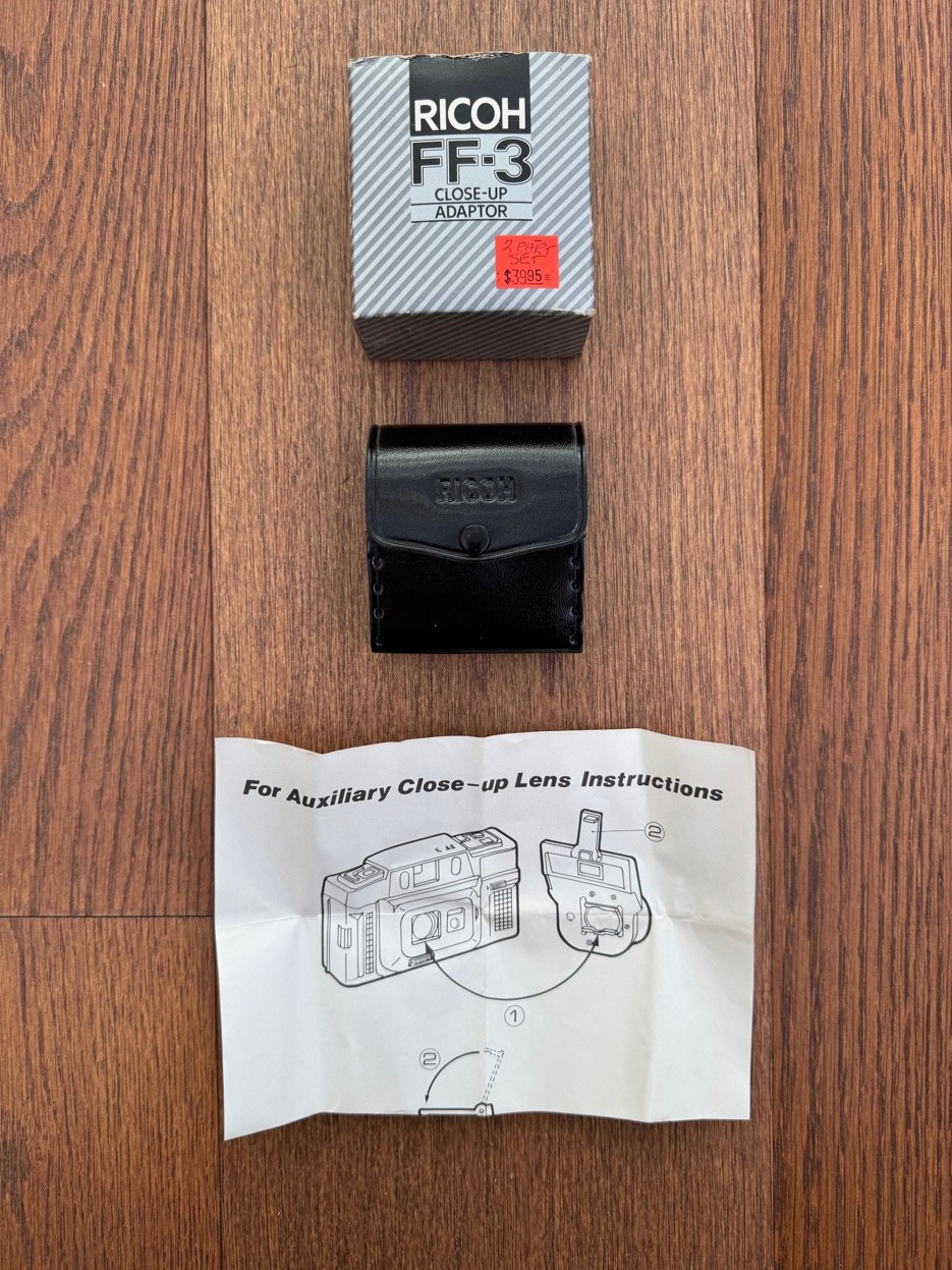 Ricoh FF-3 Close-Up Adaptor NOS in Box w/ Leather Case & Instructions Japan Made
