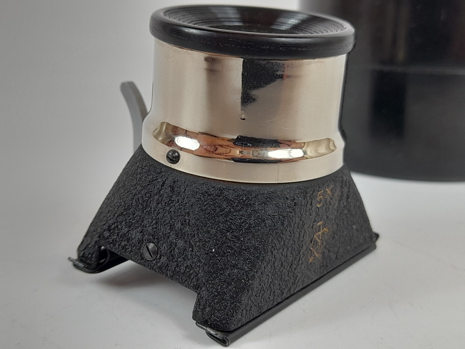 Vintage magnifying loupe for viewing film frames L-5 Bakelite box USSR KOMZ