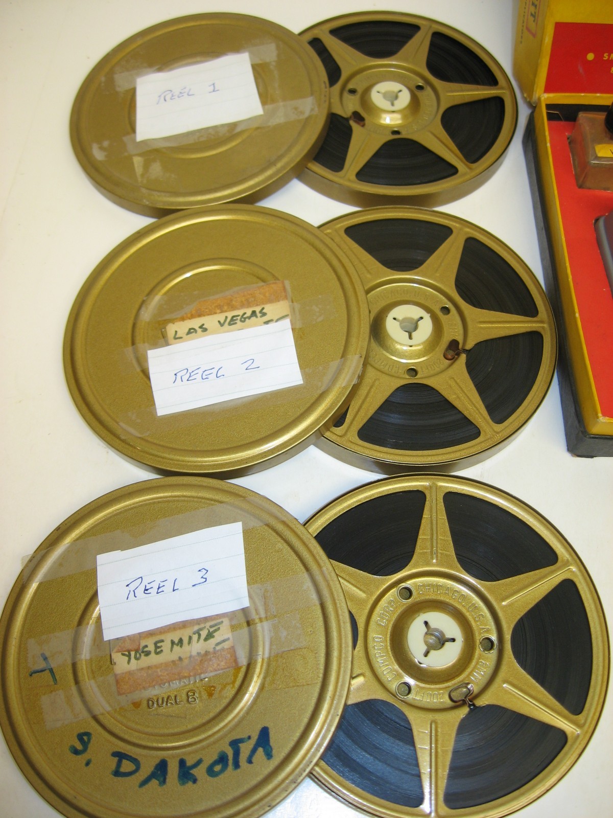 Vintage Cine-Kodak Duo Splicer, 6x Two Guys 8mm Reels/Cans, 1954 News Parade