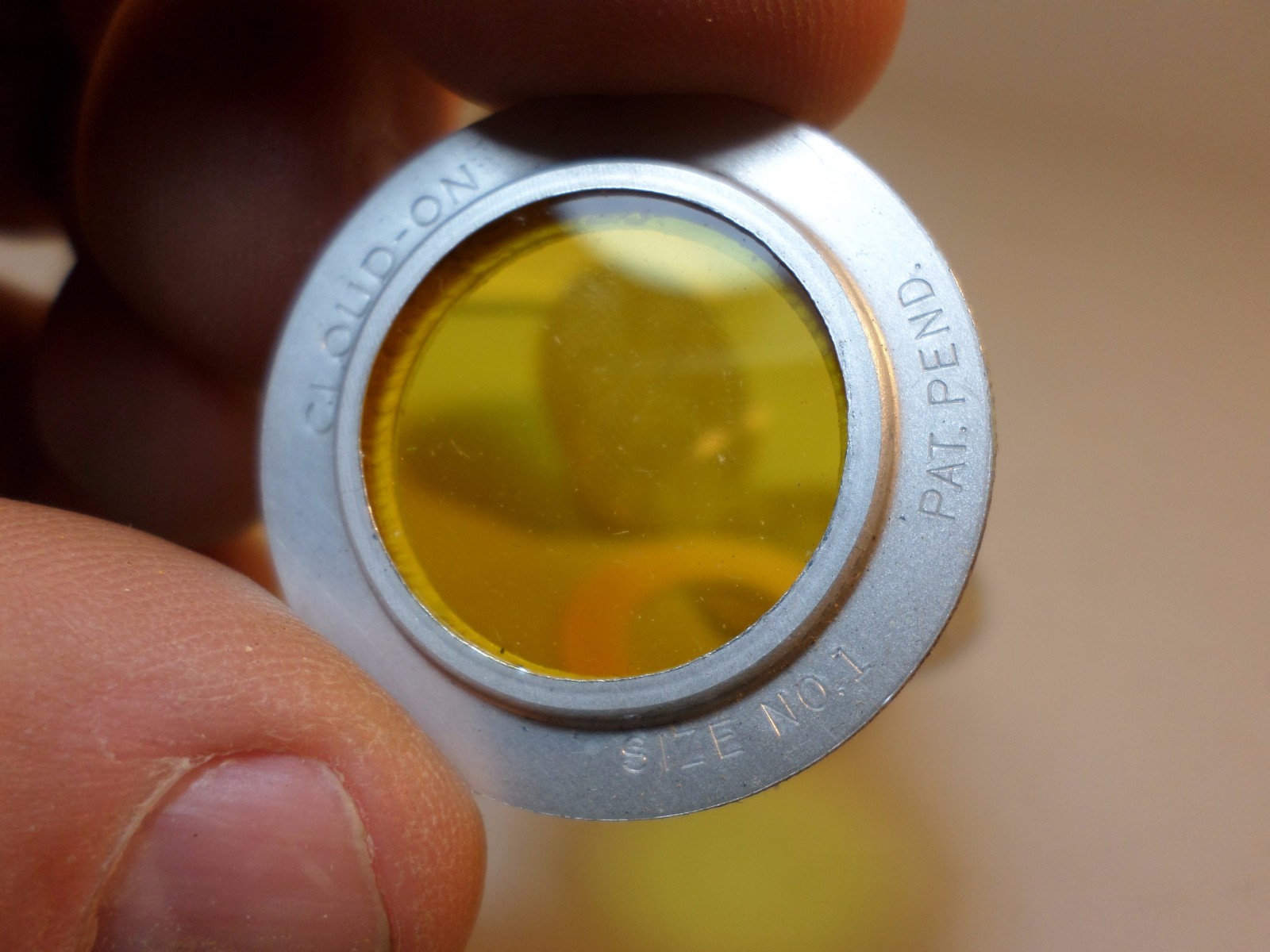 CLOUD-ON YELLOW LIGHT FILTER – FIXED FOCUS BOX CAMERAS- RARE