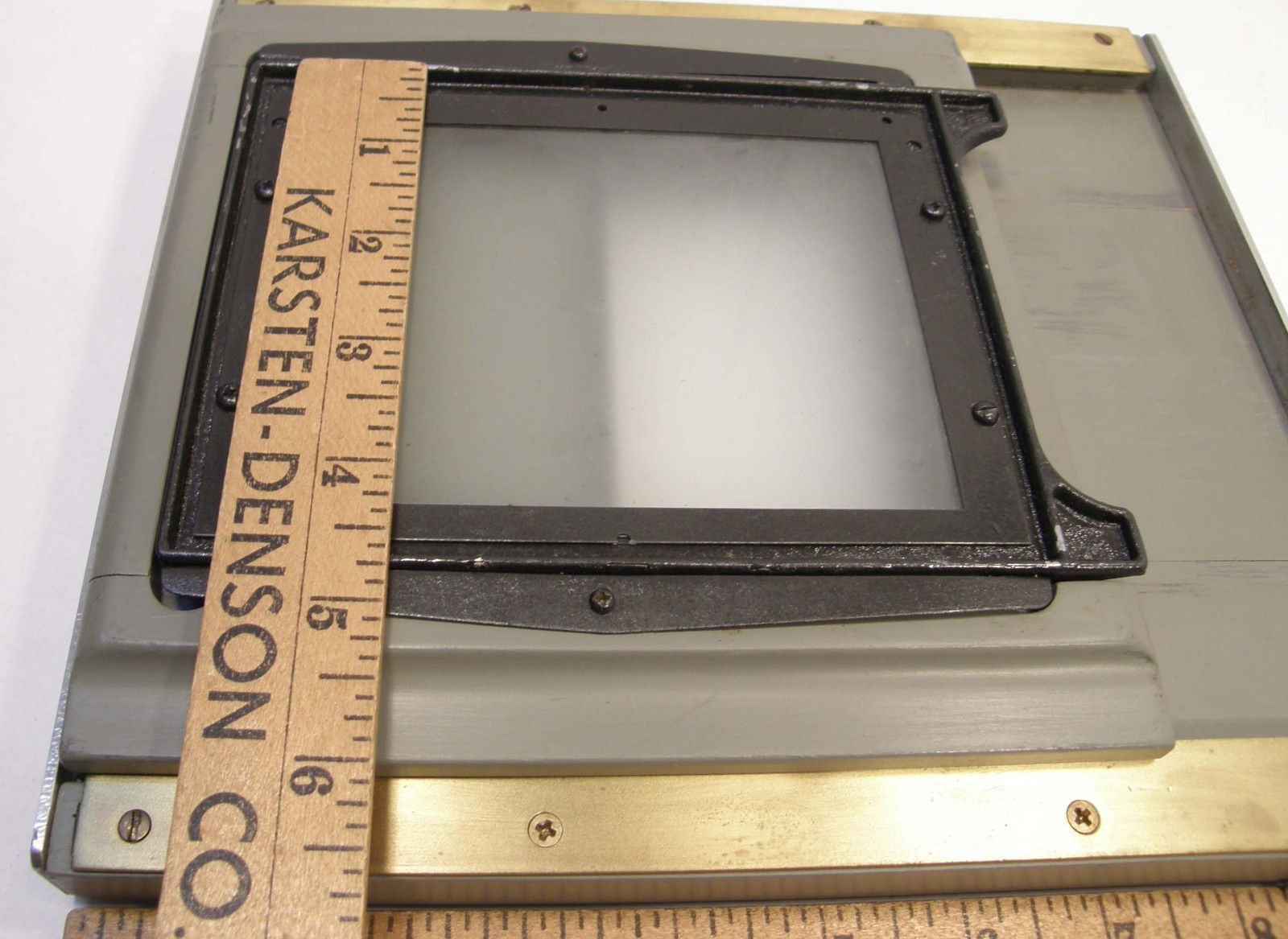 VINTAGE BURKE & JAMES GROVER SLIDING BACK 4 3/4″ X 3 1/2″ GROUND GLASS