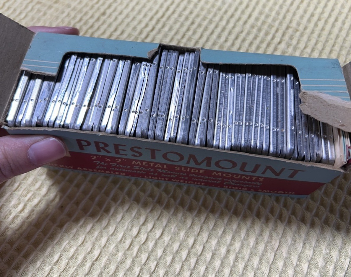 Vintage TDC Prestomount 2×2 Metal Slide Mounts Lot w/ Original Box
