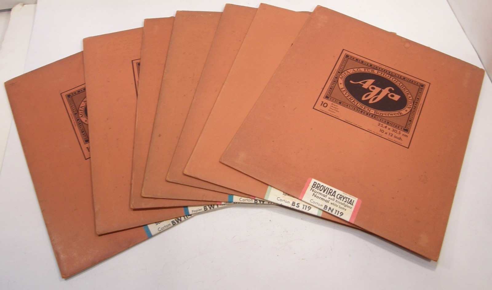 LOT 7 VINTAGE 1950’S AGFA 11X13 EMPTY CARDBOARD PHOTO PAPER ENVELOPES
