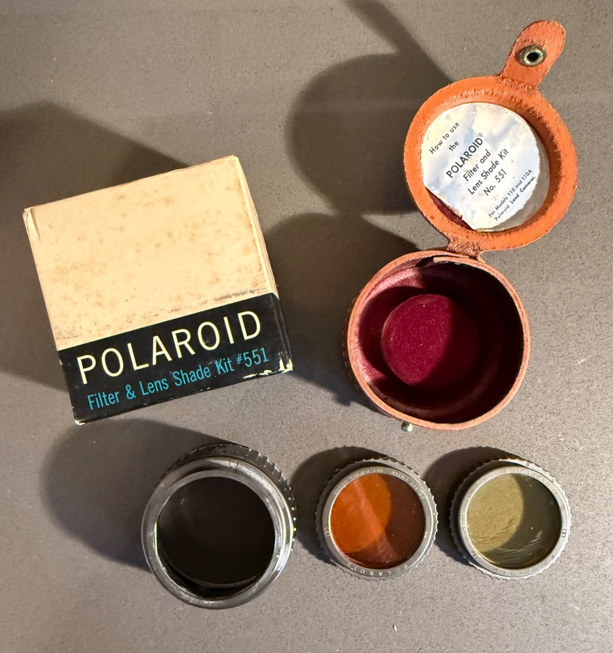 Vintage Polaroid Close-Up Lens Kit #550 + BONUS Filter & Lens Shade Kit #551