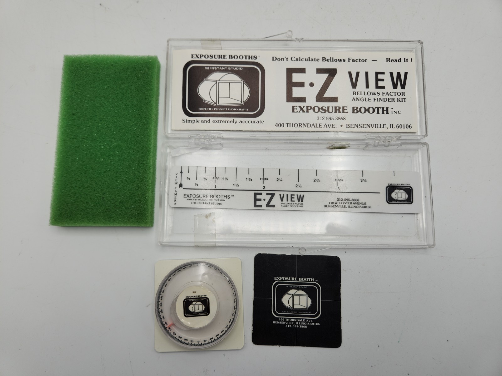 E-Z View Exposure Booths Bellows Factor Angle Finder Kit for Large/Medium Format