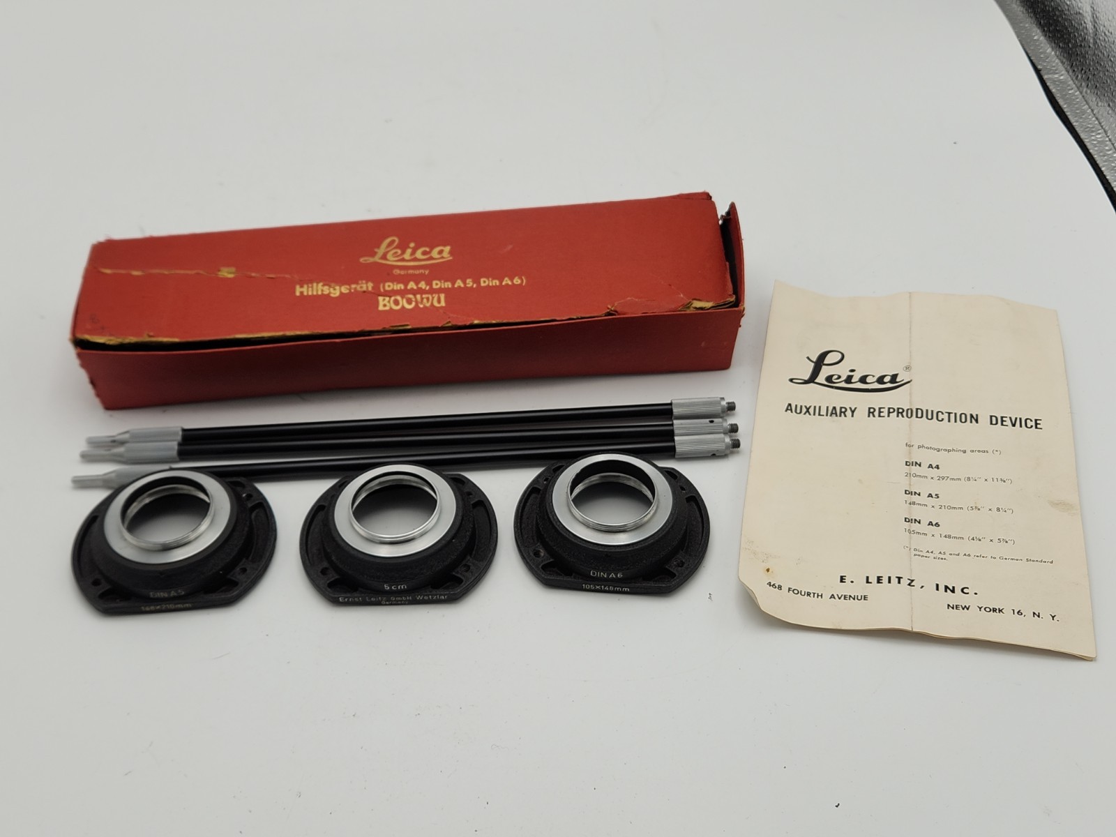 Vintage Letiz Leica Hilfsgerat Din A4, Din A5, Din A6 BOOWU Copy Stand in Box