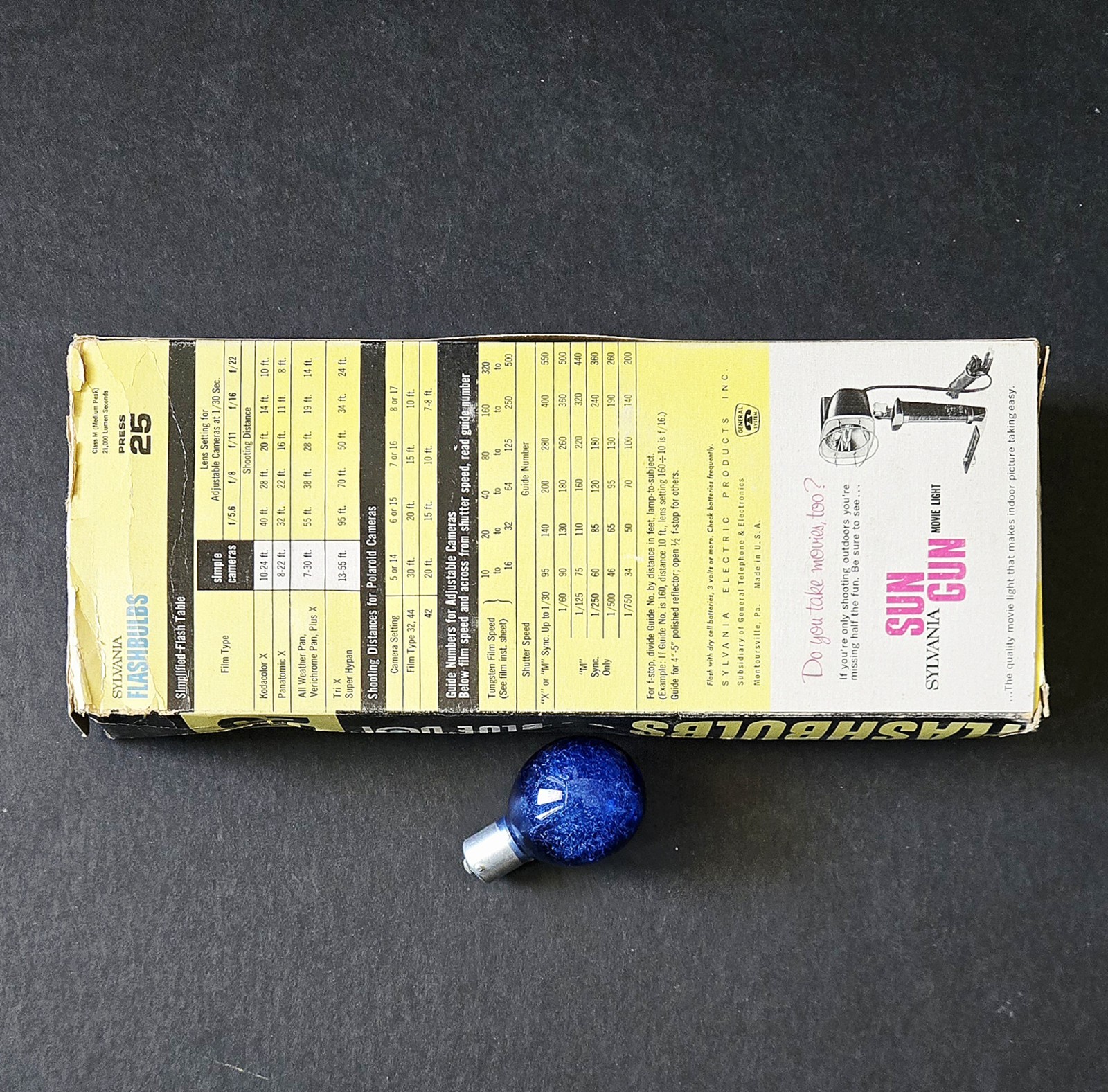 Vintage 10 Press 25 P25 Flashbulbs Flash Bulbs – Sylvania