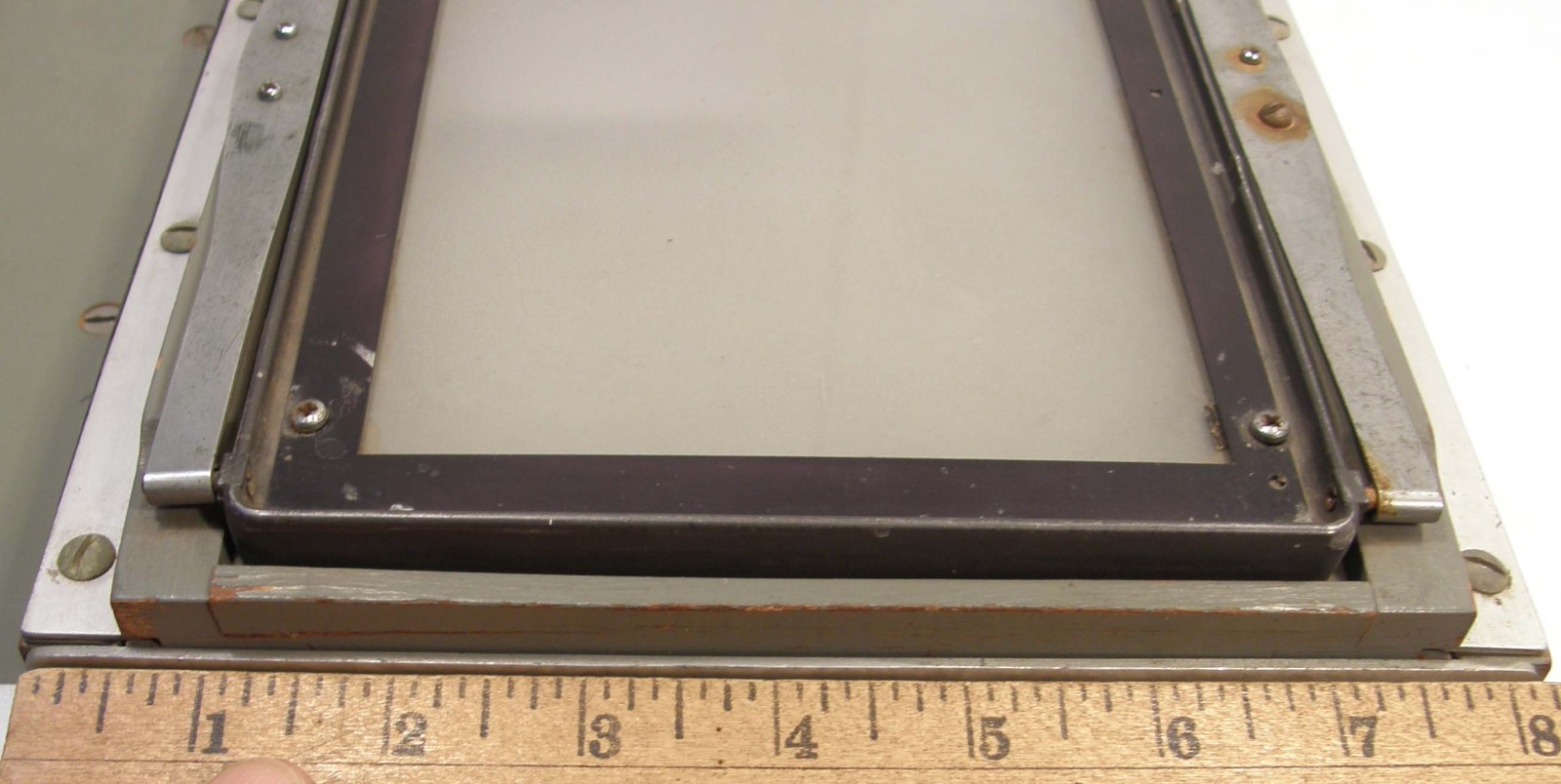 VINTAGE SLIDING BACK WATSON BURKE & JAMES GROVER 6 3/4″ X 4 3/4″ GROUND GLASS