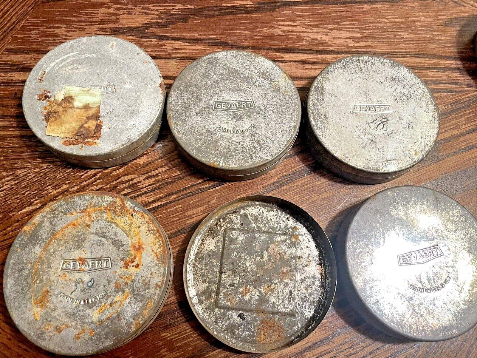 Vintage Gevaert Belgium Safety Film Tin – Canister 4″ Galvanized Metal