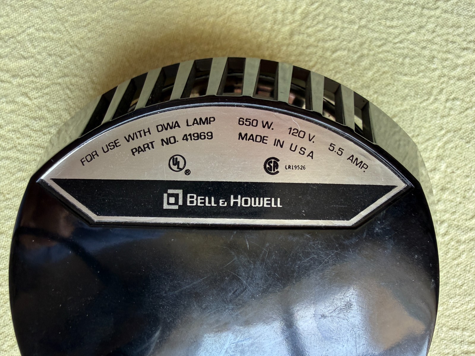 60’s Vintage BELL & HOWELL Movie Camera Light Lamp – 650 W. 120 V. – No. 41969
