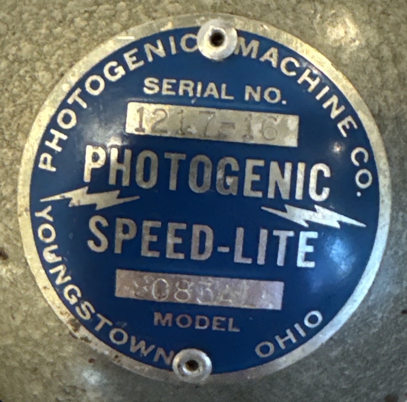Photogenic Speed Lite Lamp Model #8083AL with Clamp & Wiring Vintage USA