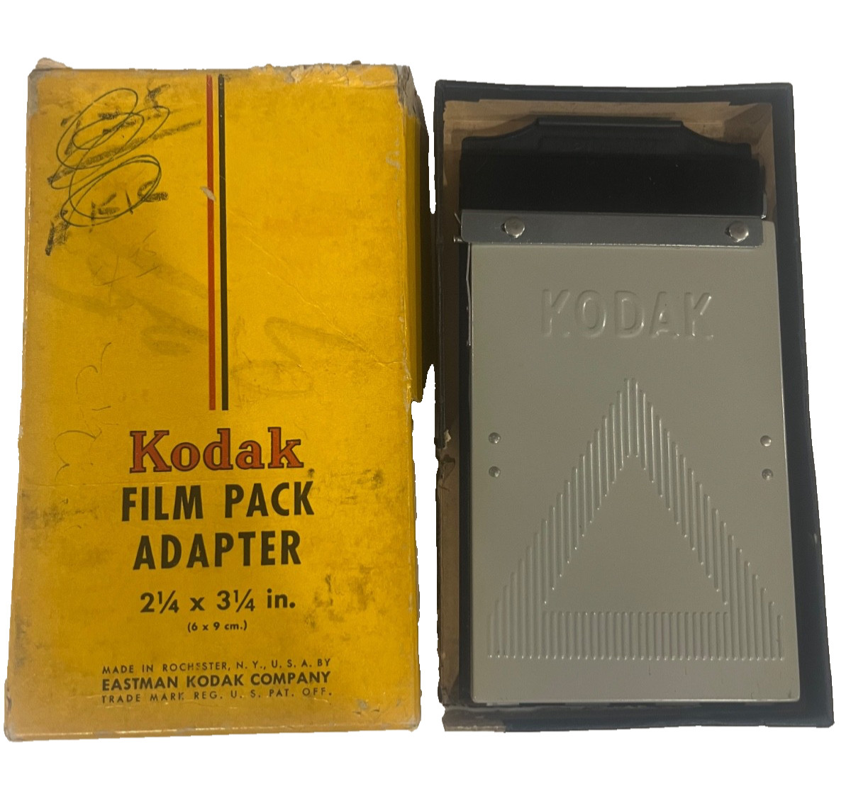 Vintage Kodak Film Pack Adapter 2 1/4 x 3 1/4 inch Vintage w/ Original Box READ