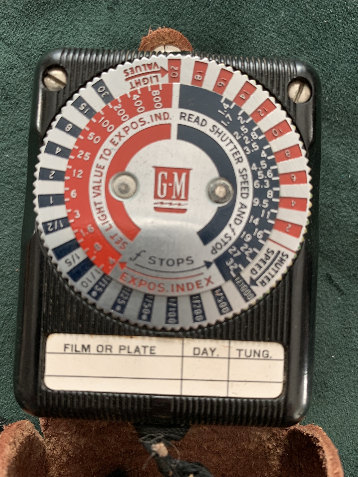 Vintage Gm Laboratories Inc Skan Exposure Meter W/ Orig Leather Case Chicago-usa