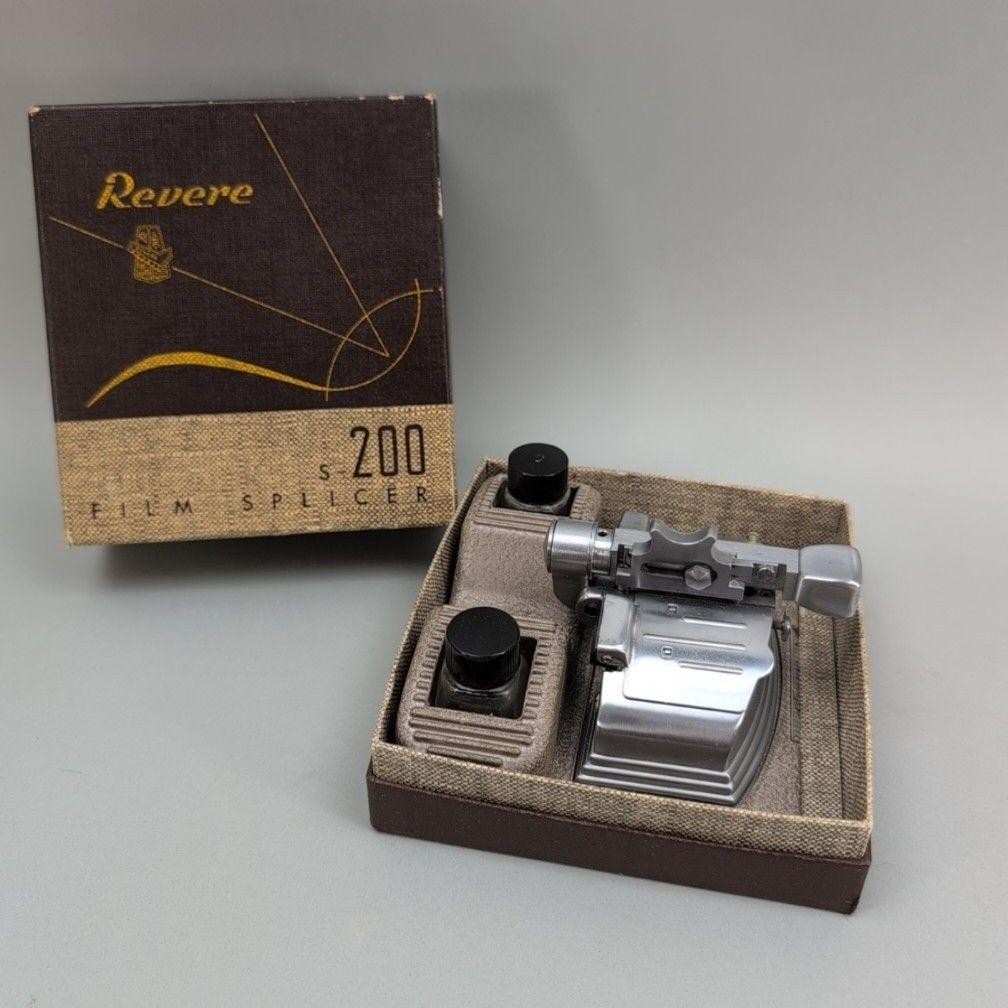 Vintage Revere 200 S Film Splicer With Bottles Original Box USA Movie Editing