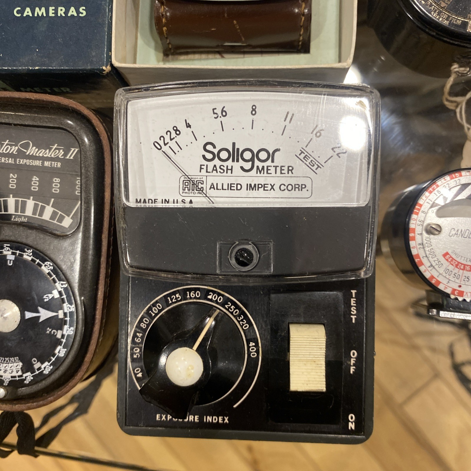 Large Lot Of Light Meters – Extra Case – Paperwork And More –