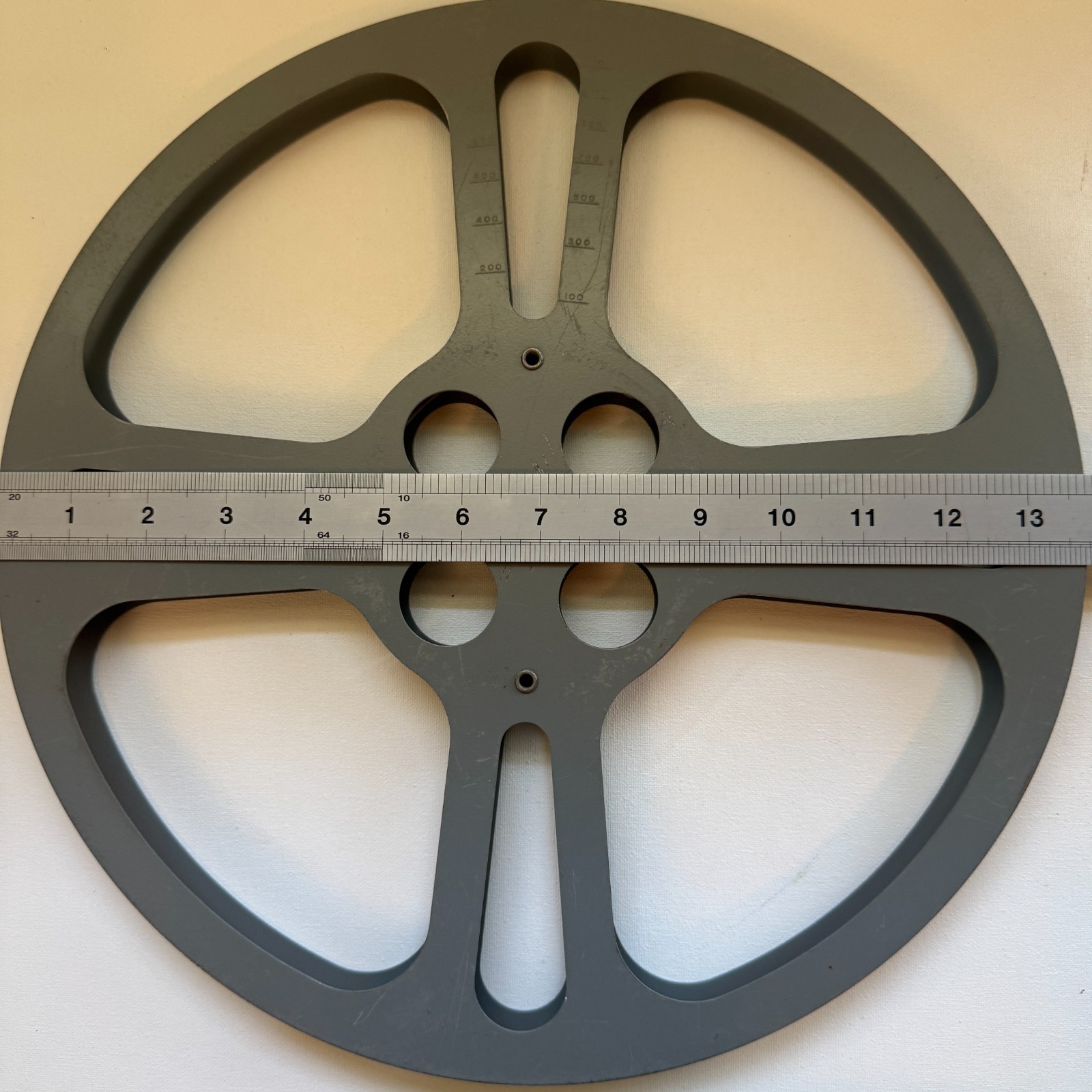 16mm Metal Film Take Up Reels Lot of 2 Vintage Movie Reels 12″ & 13″