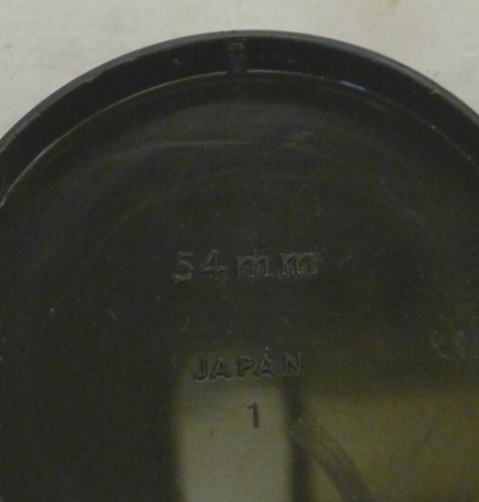 Yashica 54mm Push On Front Lens Cap -Plastic – Genuine Original – Made in Japan