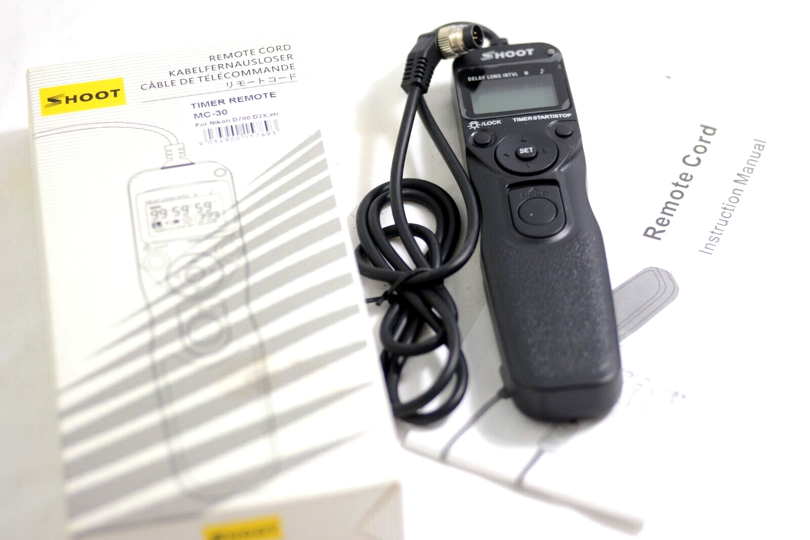 SHOOT TIMER REMOTE CORD MC-30 FOR NIKON CAMERAS WITH BOX AND INSTRUCTIONS