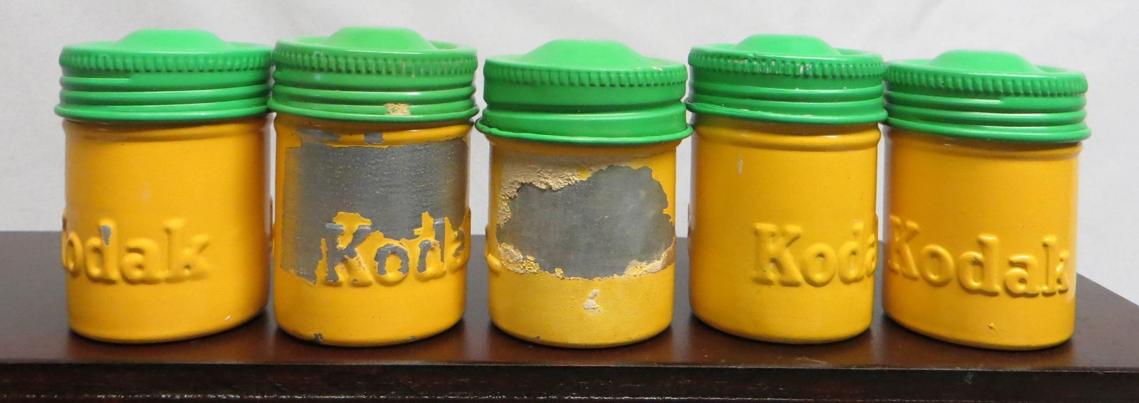 Rare Lot of 10 Multicolor Kodak 35mm Film Embossed Metal Tin Can Canisters VGC